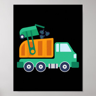 Garge Lastbil Slösar Återvinna Sopor Collector Ear Poster