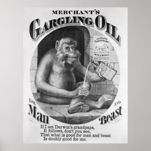 GARGLING OIL PATENT MEDICIN 1869 POSTER