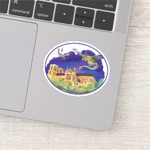 Gargoyl Notre Dame - Paris Oval Vinyldekal Klistermärken