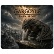 Gargoyl Regn Ränna Mörk Realism