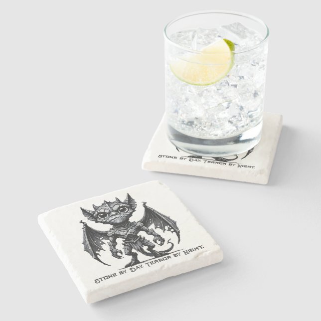 Gargoyle Demon Stone Magnet Stenunderlägg (Sidan)