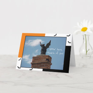 Gargoyle Fladdermus Funny Halloween Card Kort