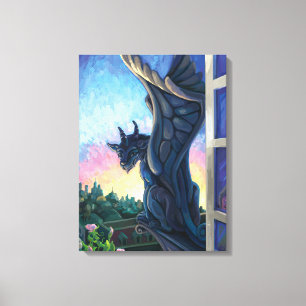 Gargoyle Guardian Fantasy Art Canvastryck