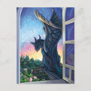 Gargoyle Guardian Fantasy Art Vykort