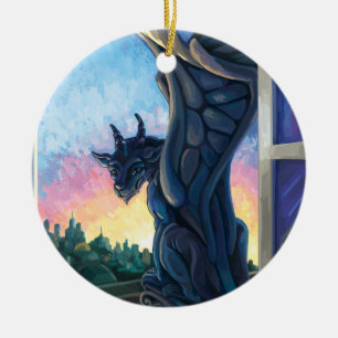 Gargoyle Guardian Julgransprydnad Keramik