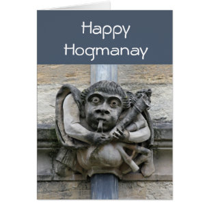 Gargoyle Hogmanay-kort Hälsningskort