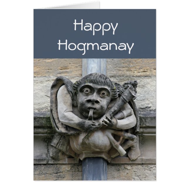 Gargoyle Hogmanay-kort Hälsningskort (Framsidan)