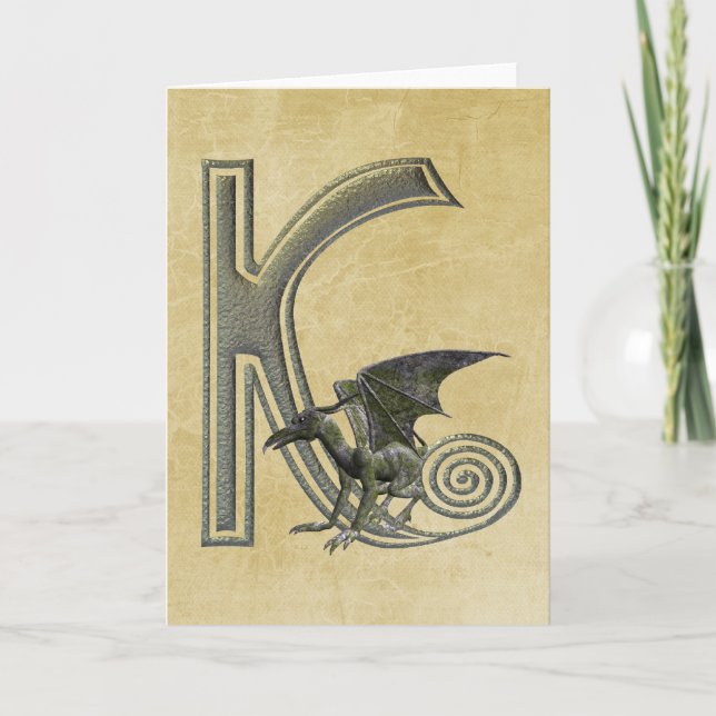 Gargoyle Monogram K Anteckningskort (Framsida)