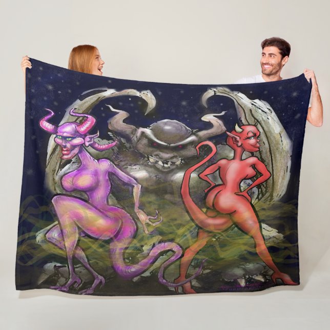Gargoyle mörk Fae Fleecefilt (På plats)