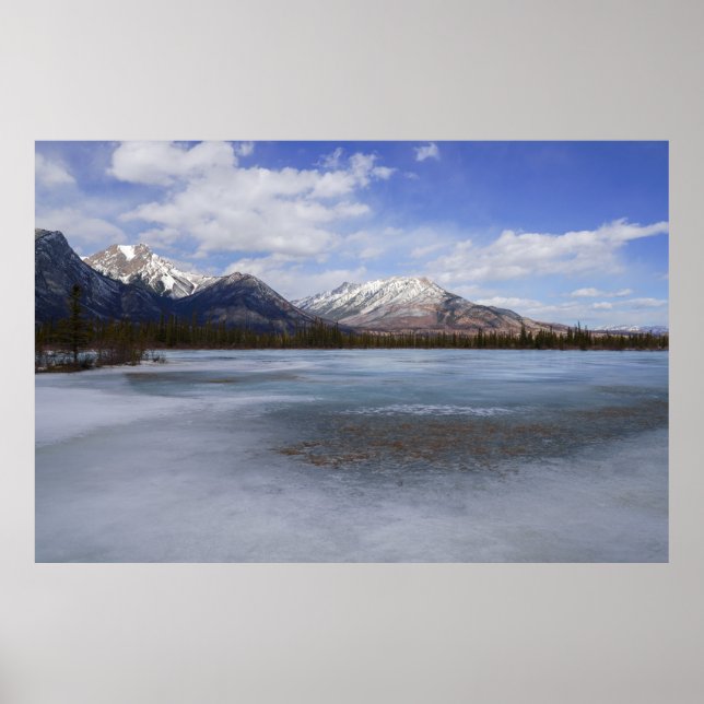 Gargoyle Mountain och Fryst Athabasca River Poster (Framsidan)