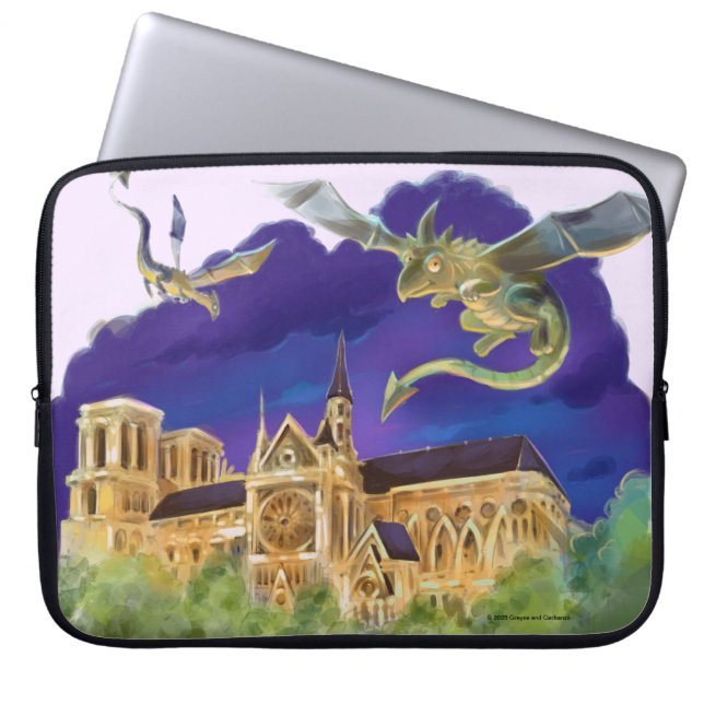 Gargoyle Notre Dame - Paris Bärfodral för bärbar d Laptop Fodral (Framsidan)