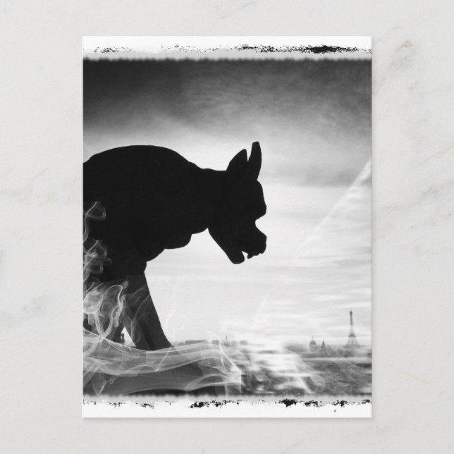 GARGOYLE NOTRE DAME PARIS FRANKRIKE VYKORT (Framsida)