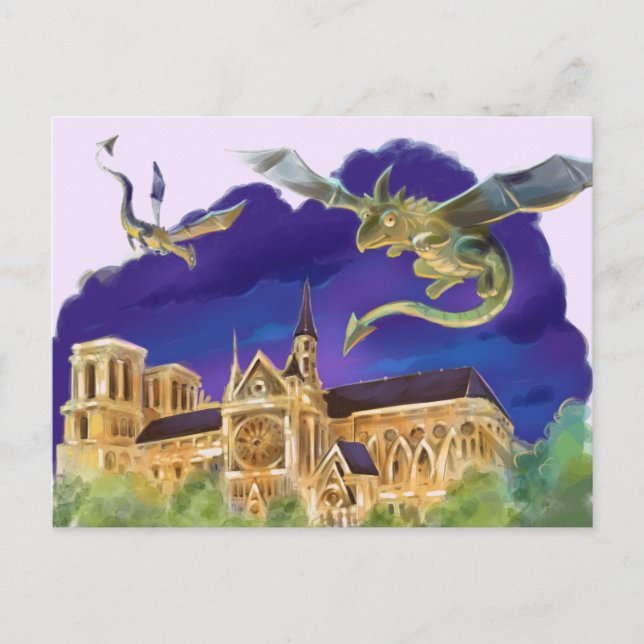 Gargoyle Notre Dame - Paris vykort (Framsida)