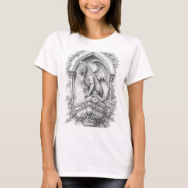 Gargoyle on Gothic Balcony Coloring Page Design T Shirt
