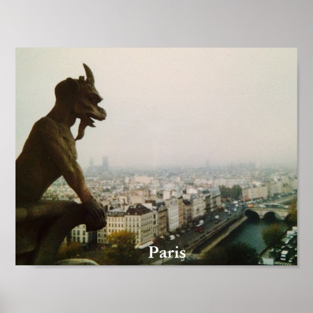 Gargoyle över staden, Paris Poster (Framsidan)