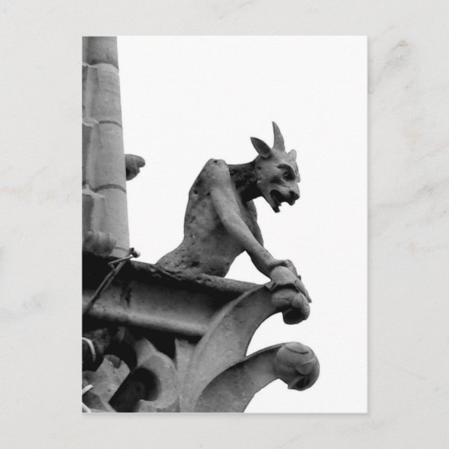 Gargoyle Overlook Paris Vykort (Framsida)