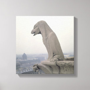 Gargoyle på balustraden av det stort canvastryck