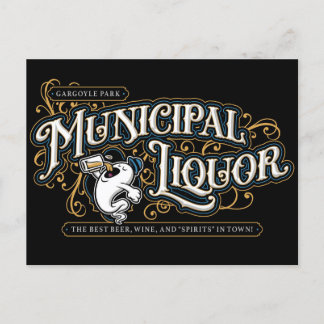 Gargoyle Park Kommunal Liquor vycard Vykort