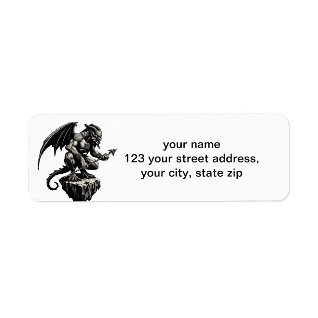 Gargoyle Returadress Etikett (Framsidan)