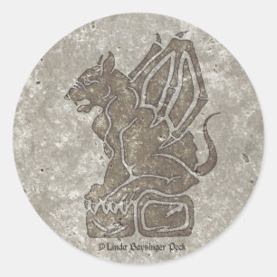 Gargoyle Stone Runt Klistermärke
