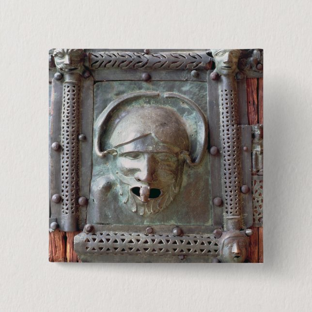 Gargoylepanel från den vänstra dörren av portalen, knapp (Framsida)