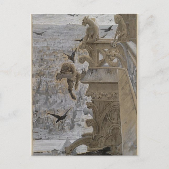 Gargoyles i Notre-Dame de Paris Vykort (Framsida)