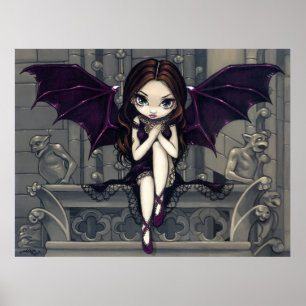 Gargoyles of Notre Dame gothic Fairy Art Print Poster