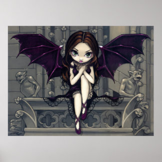 Gargoyles of Notre Dame gothic Fairy Art Print Poster