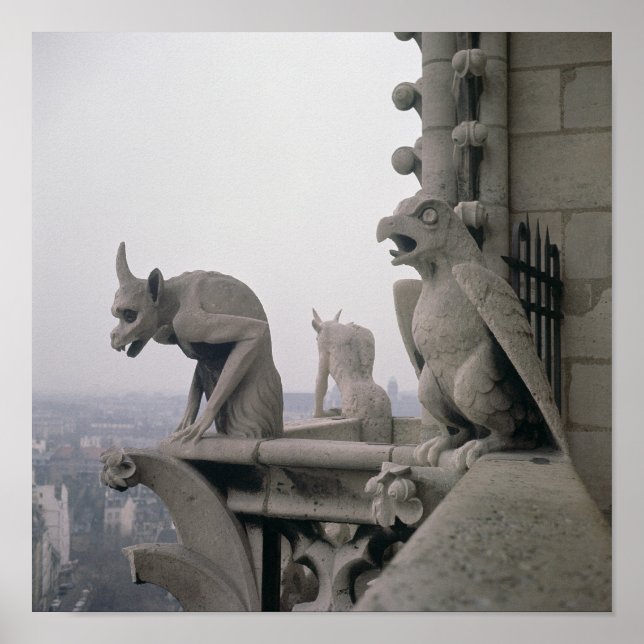 Gargoyles på balustrade av Grande Poster (Framsidan)