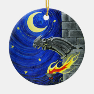 Gargoyleträdprydnaden Julgransprydnad Keramik