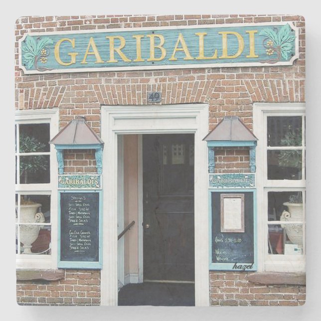 Garibaldis Charleston, SC Marble Stone Underlägg. Underlägg Sten (Framsidan)