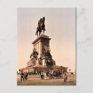 Garibaldis monument, Rom, Italien gammal Photochr Vykort
