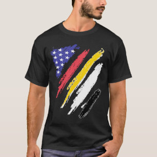 Garifuna American Patriot Grown Heart Flagga Rand T Shirt