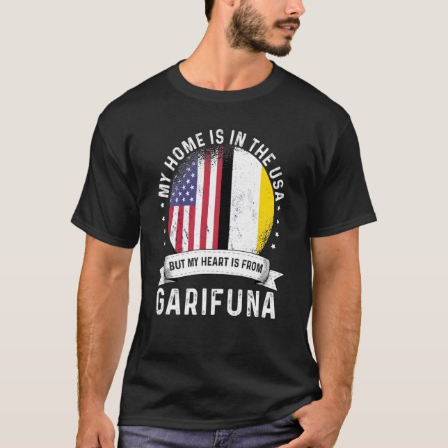 Garifuna American Patriot Grown Proud Home USA Fla T Shirt (Framsida)
