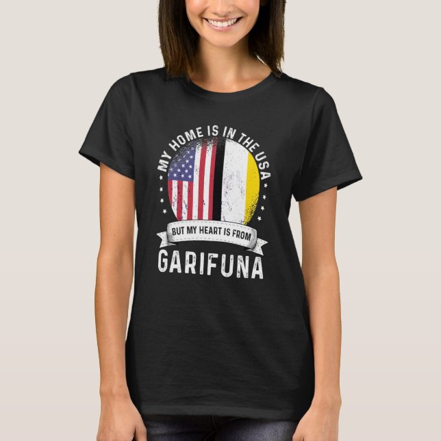 Garifuna American Patriot Grown Proud Home USA Fla T Shirt (Framsida)