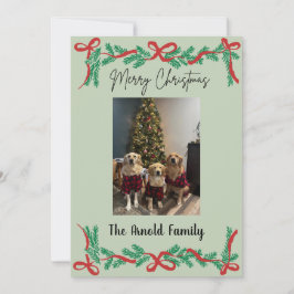 Garland and Bows Christmas Card Inbjudningar