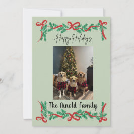Garland and Bows Holiday Card Inbjudningar