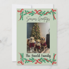 Garland and Bows Seasons Greetings Card Inbjudningar