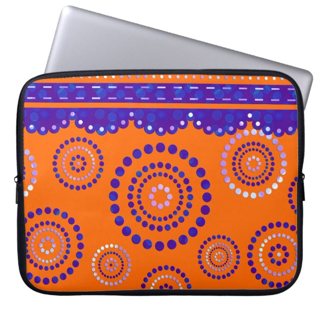Garland ARTdeco violet blue + din backgr färg Laptop Sleeve (Framsidan)
