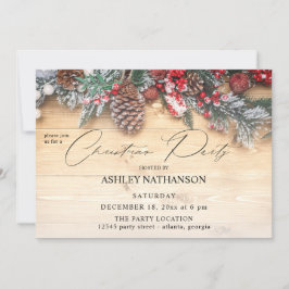 Garland & Berries Rustic jul Party Inbjudningar