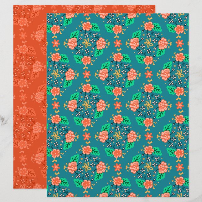 Garland Blå Scrapbookpapper (Fram/baksida)