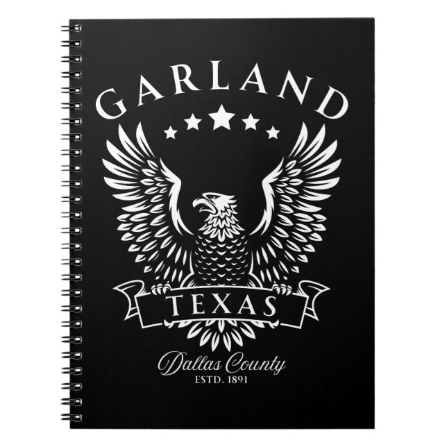 Garland Dallas County Texas Vintage Eagle Anteckningsbok (Framsidan)