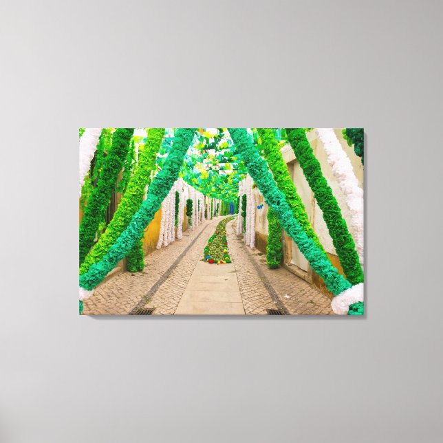 Garland-Dekorationer för en festival Canvastryck (Framsida)