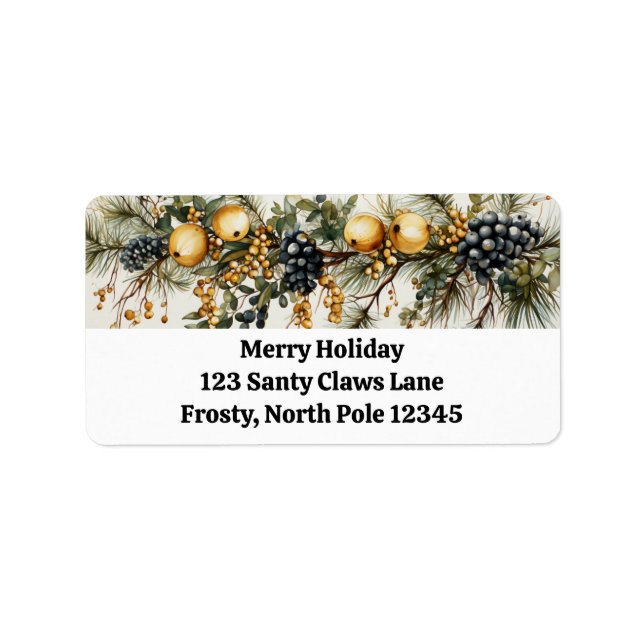 Garland Helgdag Treasures Return Address Label Adressetikett (Framsidan)