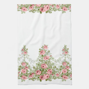 Garlands av Elegant Rosa Victorian Rosor Kökshandduk