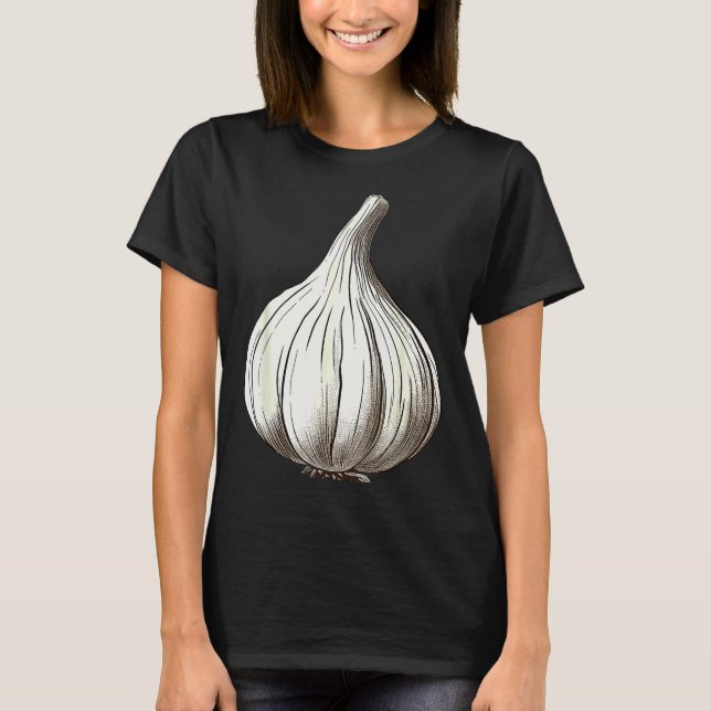 Garlic Lazy Easy Funny Matching Halloween Costume  T Shirt (Framsida)