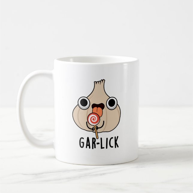 Garlick Funny Vitlic Herb Pun Kaffemugg (Vänster)