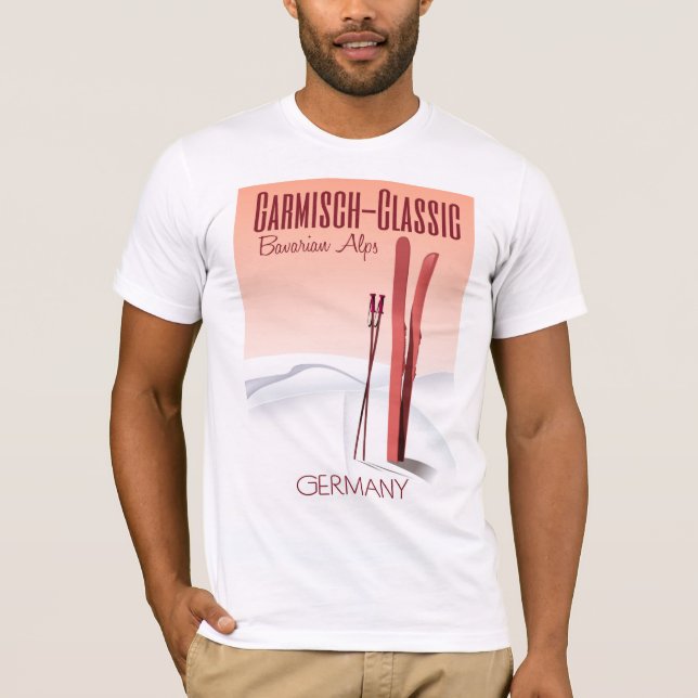 Garmisch Classic,Bayerska Alpernor Ski poster Tee (Framsida)