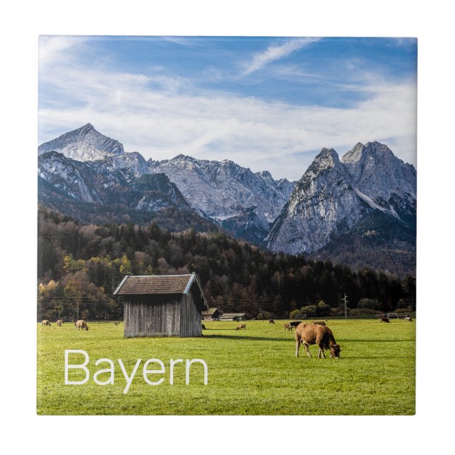 Garmisch Partenkirchen Alpernas Bavaria Tyskland Kakelplatta (Framsidan)