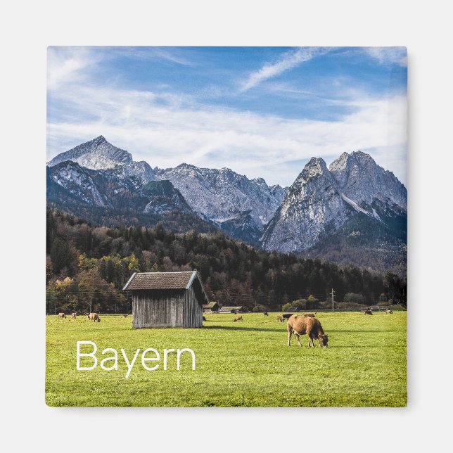 Garmisch Partenkirchen Alpernas Bavaria Tyskland Magnet (Framsidan)